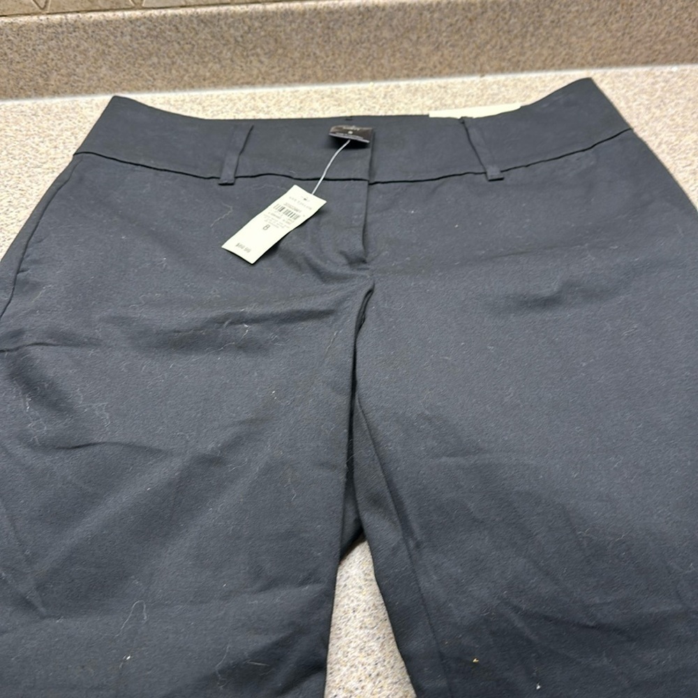 Ann Taylor crop pant black NWT size 8 curvy cotton spandex